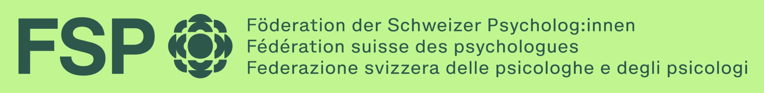 logo FSP vert foncé sur fond vert clair TB